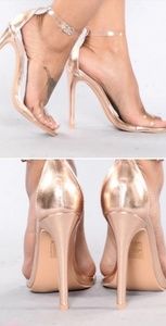 Fashion nova rose gold heels size 8.5